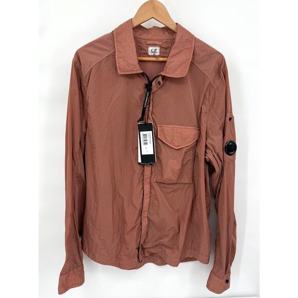 NWT C.P. Company Men's Chrome-R Zipped Overshirt Cedar Wood Lightweight Jacket - Picture 1 of 14